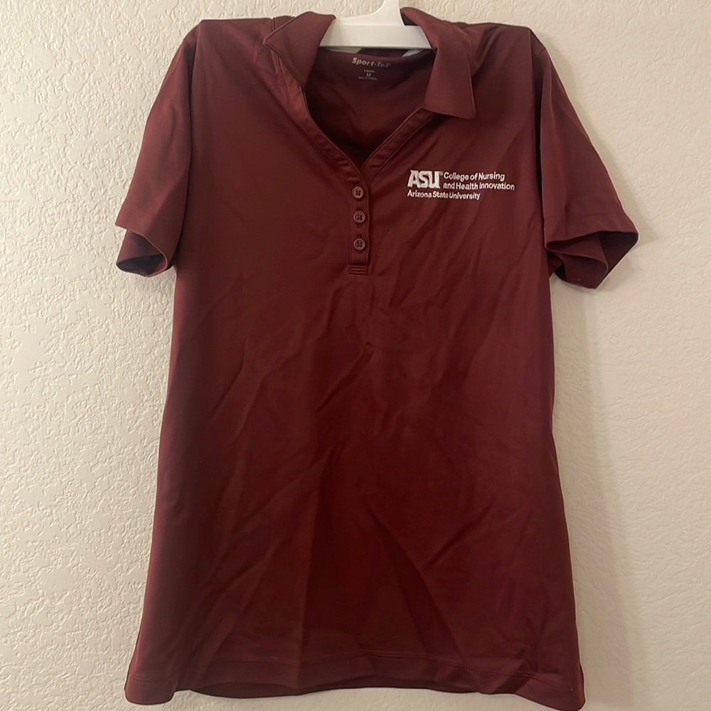 ASU College of Nursing and Health Innovation Sport Tek top; Women’s medium